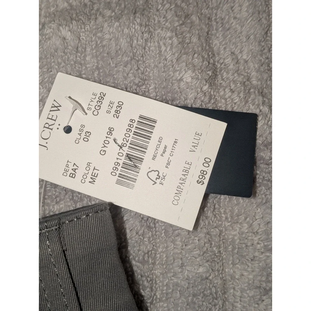 J. Crew Straight Fit Mens Pants 28x30 Gray Casual Chinos Trousers‎ NWT $98